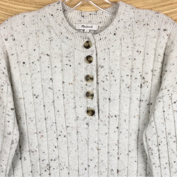 Madewell Donegal Bowden Henley 1/4 Button Wool Sweater Size S - Picture 6 of 11